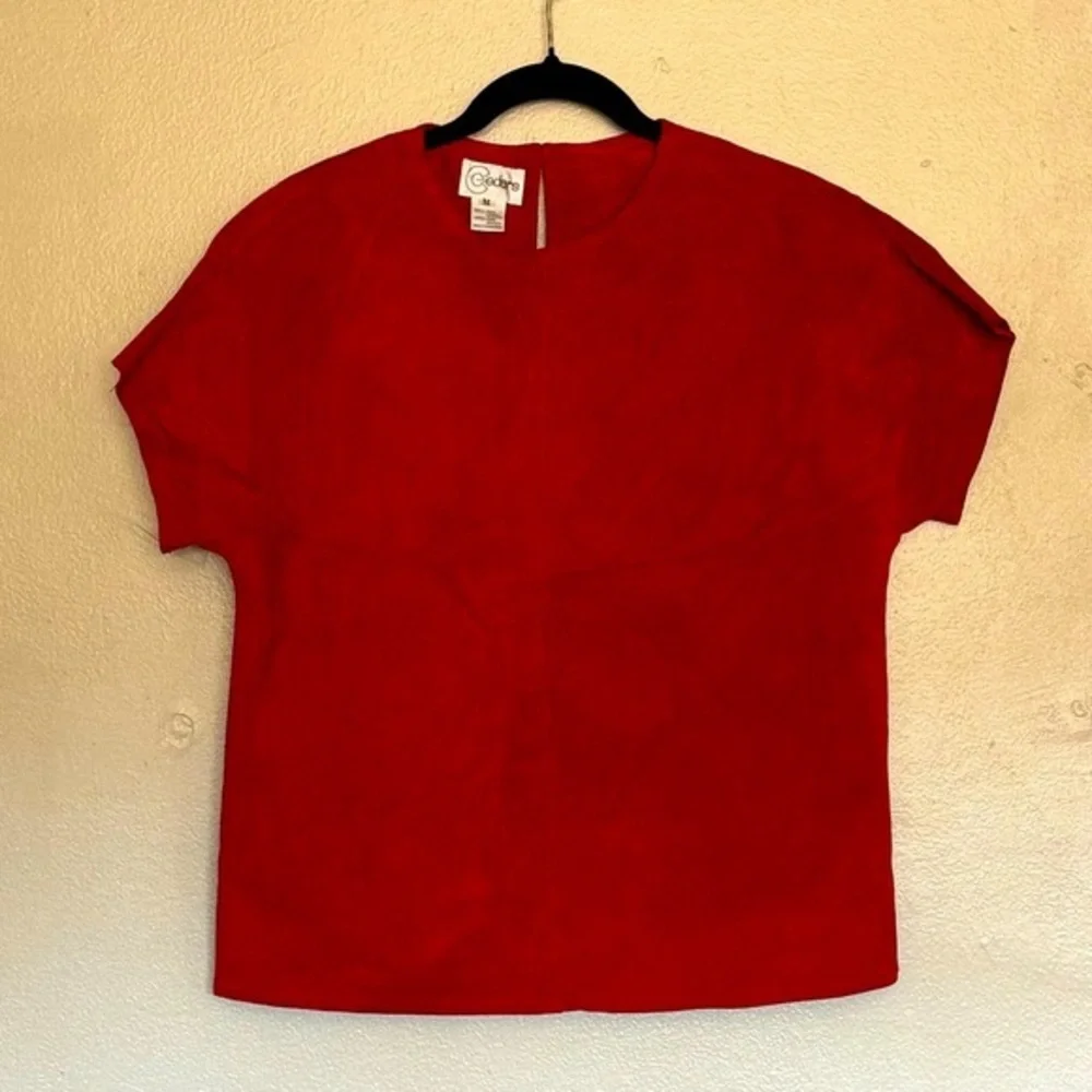 Cedars Red Suede T-Shirt - Picture 2 of 5
